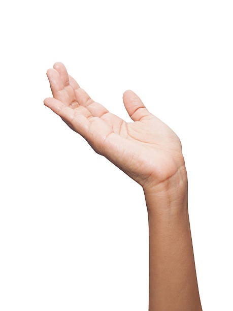 istock beautiful woman's hand isolated on white background 618735580