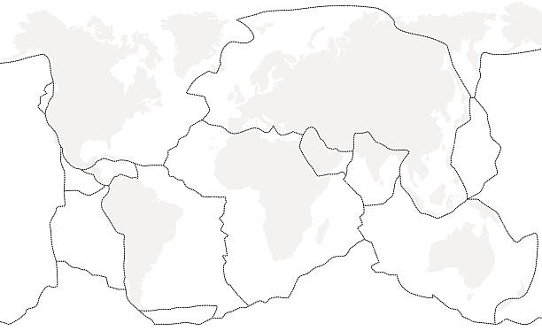 тектонические плиты без маркировки - continents globe continent tectonic stock illustrations