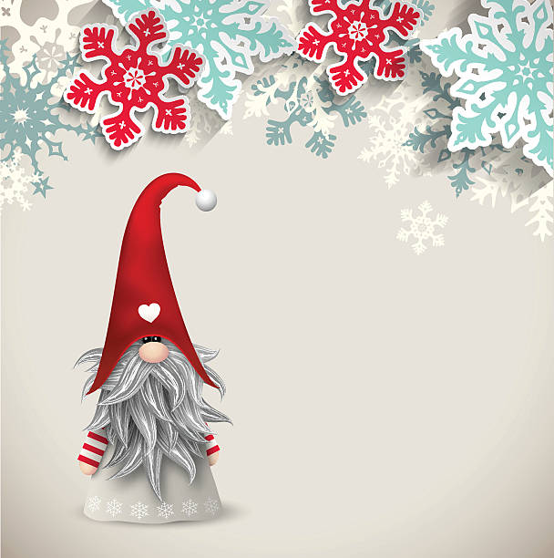 Tomte, scandinavian traditional christmas dwarf, illustration vector art illustration