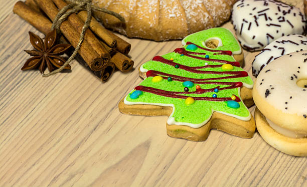 istock Christmas cookies elegantly decorated with cinnamon sticks and anise seeds 618739364