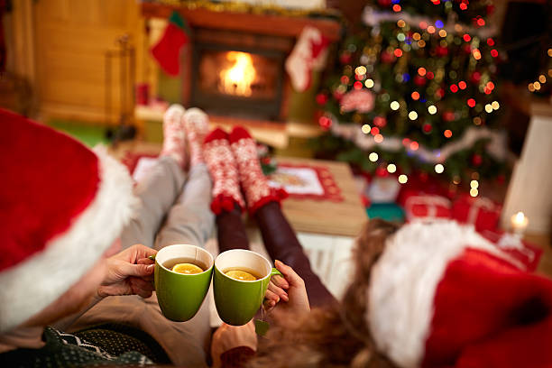 istock Couple toasting with coups of tea 618739566
