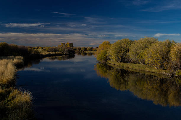 Teton River Reflection stock photo