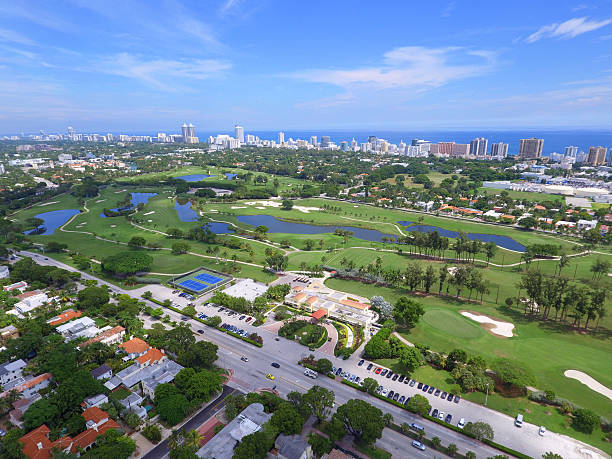 istock Aerial image of Miami Beach landscape 618740882