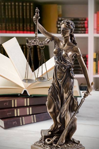 istock Law concept with Themis, symbol of justice 618741150