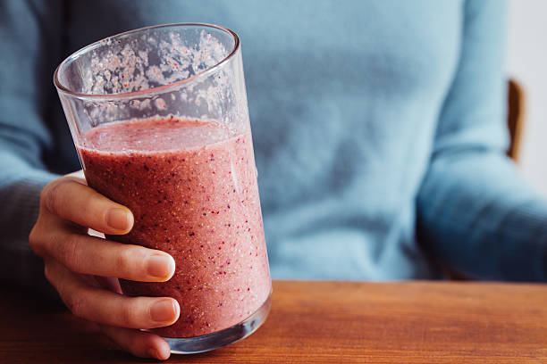 istock Big glass of fresh smoothie 618744582