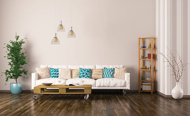 interior of living room with sofa 3d render