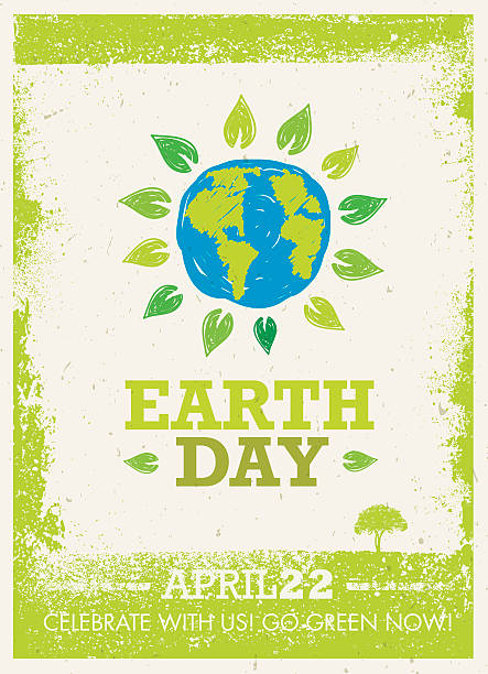 ilustraciones, imágenes clip art, dibujos animados e iconos de stock de concepto de banner áspero creativo del día de la tierra - earth day