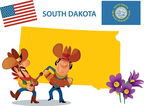 Vector illustration of South Dakota