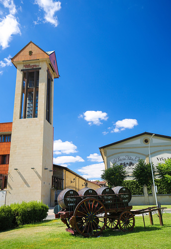 Haro, Spain - August 5, 2016: Bodegas Muga is a Spanish winery based in Haro, in the Rioja Alta region.