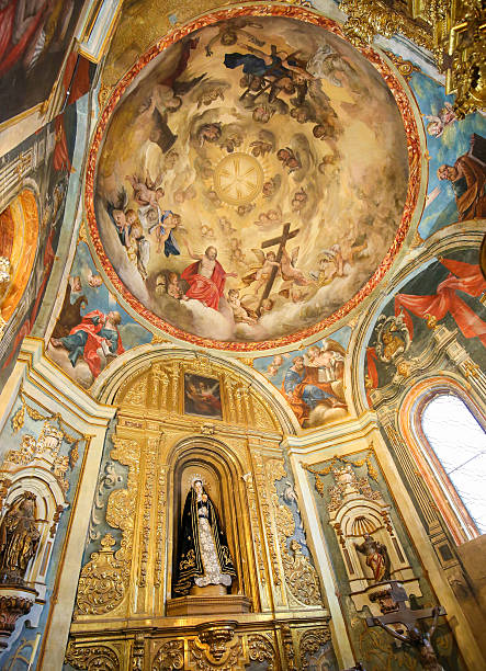 Church of Saint Thomas in Haro, La Rioja Haro, Spain - August 5, 2016: Interior of the Capilla de la Soledad (1735) or Chapel of the Solitude in the Church of Saint Thomas in Haro, La Rioja, Spain. sistine madonna stock pictures, royalty-free photos & images
