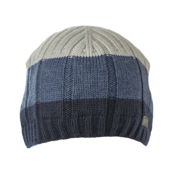 istock knitted hat isolated on white background . hat with stripes 618750302