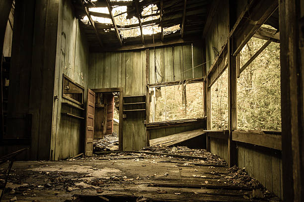 istock Interior Of Abandoned Vintage Vacation Home 618755848