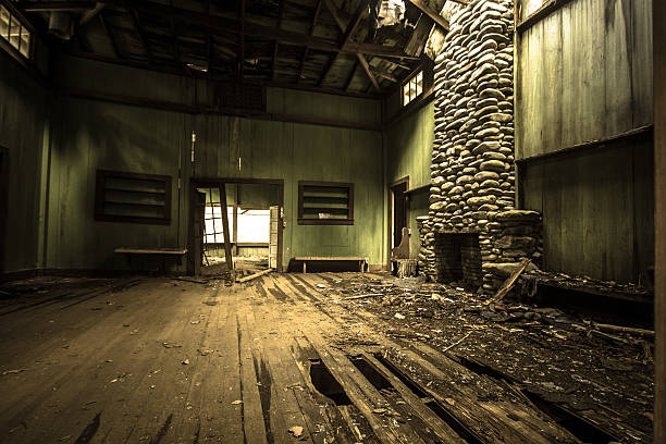 Interior Of Abandoned Vintage Vacation Home