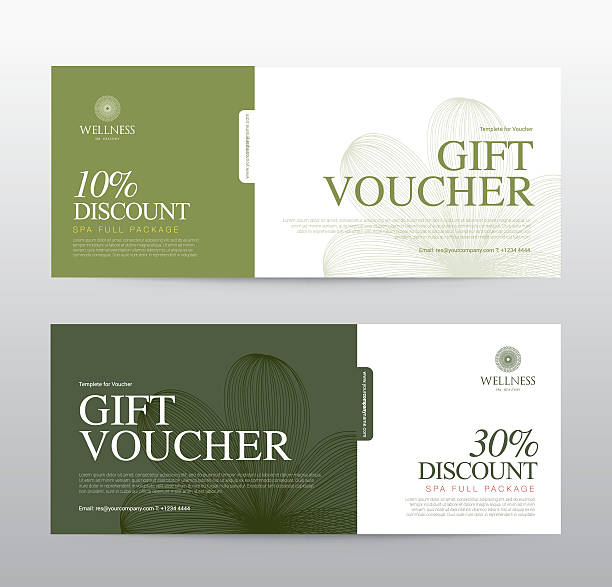 szablon bonu upominkowego dla spa, hotel resort, ilustracja wektor - giftcard stock illustrations