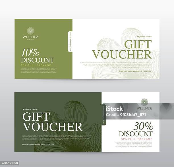 Gift Voucher Template For Spa Hotel Resort Vector Illustration Stock Illustration - Download Image Now