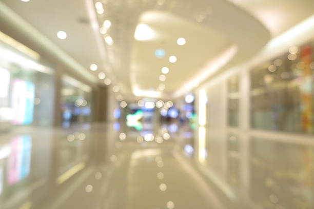 istock Abstract shopping plaza mall interior, modern market, blur background 618759056