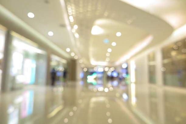 istock Abstract shopping plaza mall interior, modern market, blur background 618759066