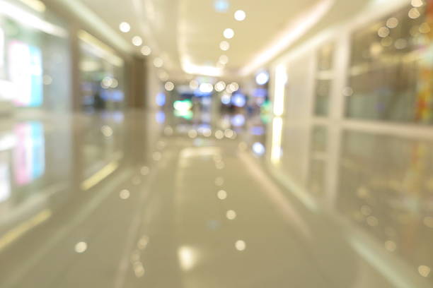 istock Abstract shopping plaza mall interior, modern market, blur background 618759074