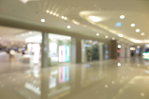 istock Abstract shopping plaza mall interior, modern market, blur background 618759086