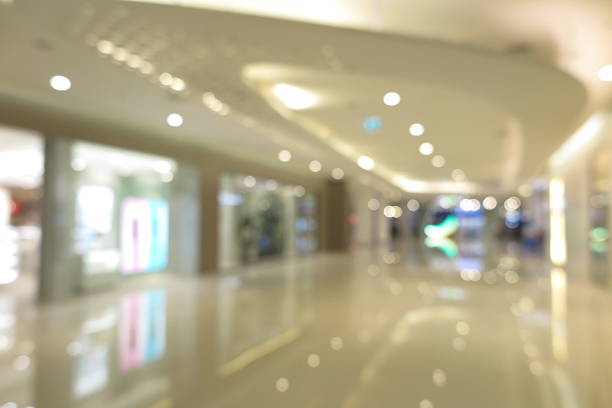 istock Abstract shopping plaza mall interior, modern market, blur background 618759094