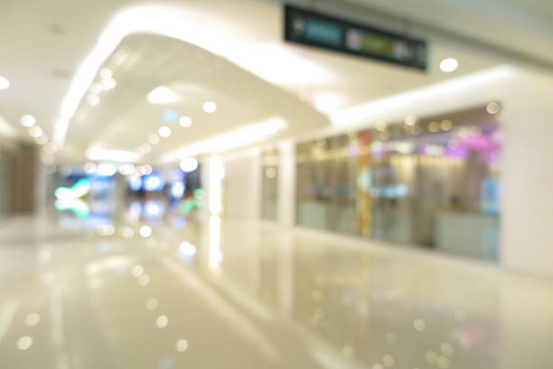 istock Abstract shopping plaza mall interior, modern market, blur background 618759100