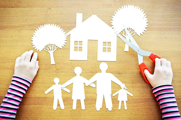istock Little girl dreaming about amicable and large family 618765566
