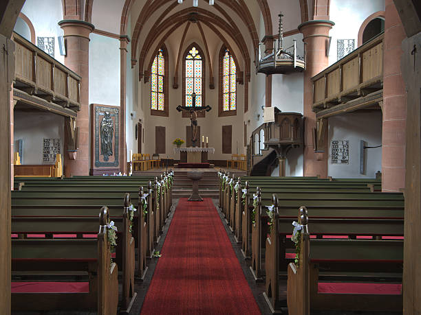 istock Interior view of Stadtkirche Biedenkopf, Germany 618765966