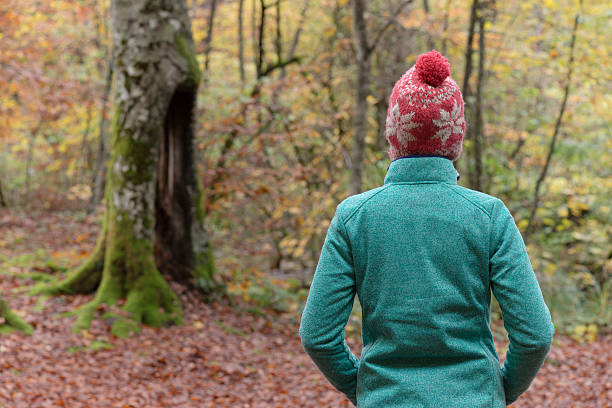 istock traveler woman watching forest scenery 618827430