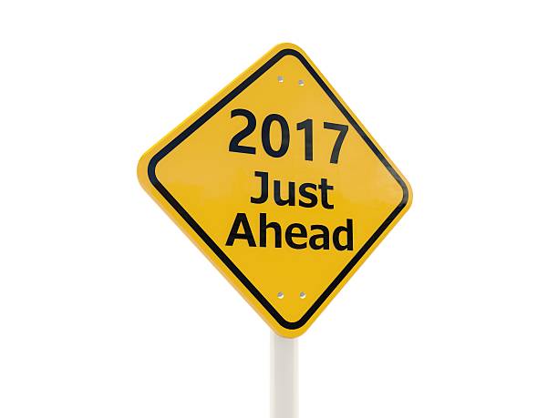 istock 2017 New year on road sign. 618830160