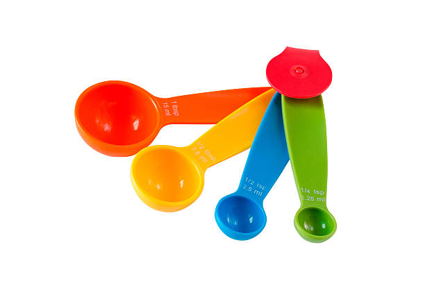 istock Colorful measuring spoons on white background 618830274