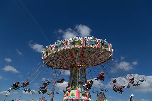 Munich, Germany - September 22, 2016: A ride full of people on the October fest in Munchen trying to have fun and getting an adrenaline Kick while riding this thing