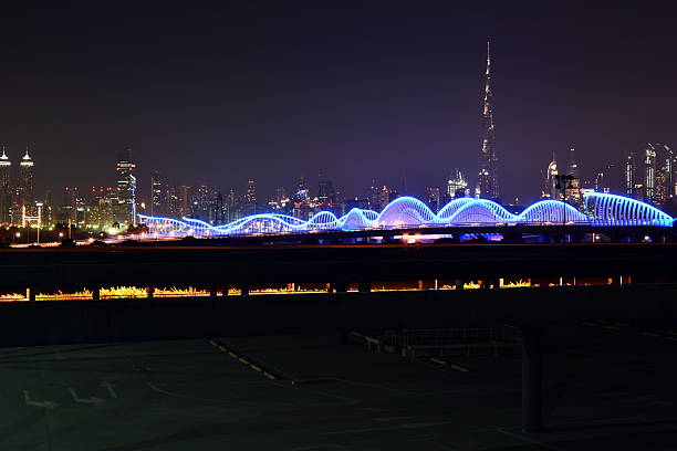 istock Dubai skyline at night from Meydan, United Arab Emirates 618834590