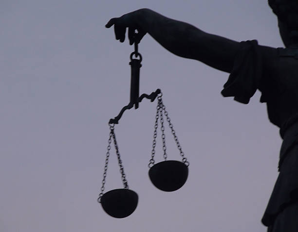 istock Lady Justice Holding Weight Scale Without Sword In Frankfurt 618834632