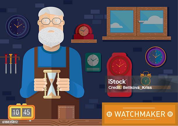 Watchmaker Drawing Creative Illustration Of A Watchmaker Stock Illustration - Download ...