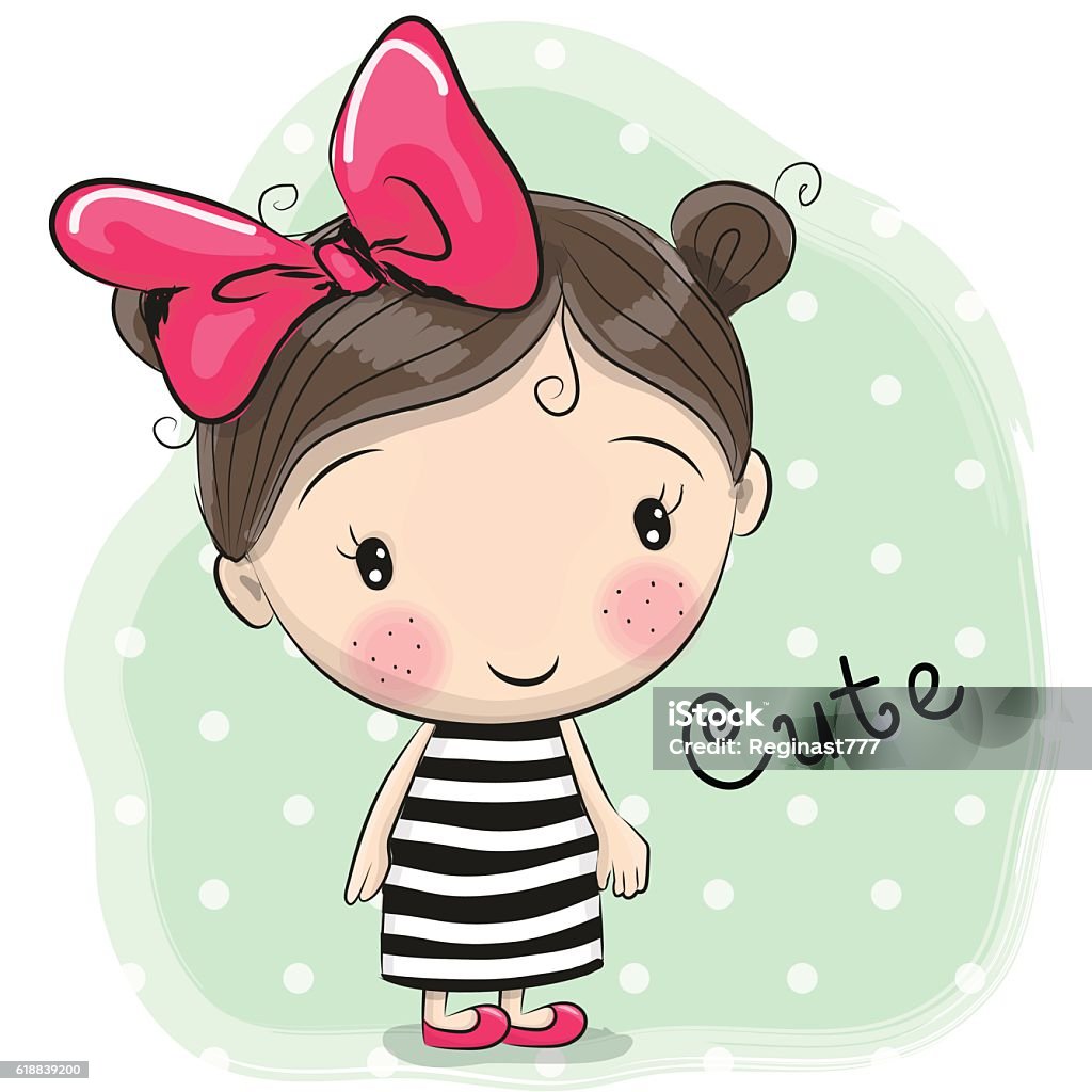 Cute Cartoon Girl Stock Illustration - Download Image Now - Girls ...
