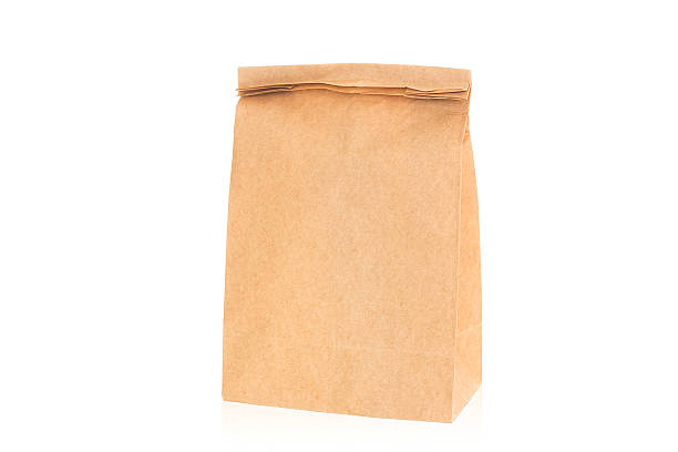 istock recycle brown paper bag on white background 618841288