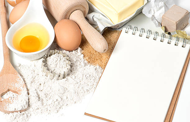 istock Food background. Recipe book and baking ingredients 618843000