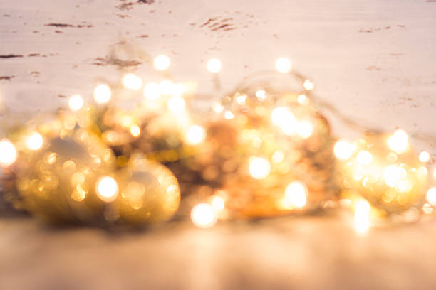 istock Abstract christmas decorations and lights on the background 618843204