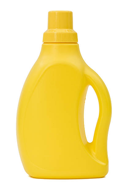 istock Yellow plastic canister, isolated on white background 618844330