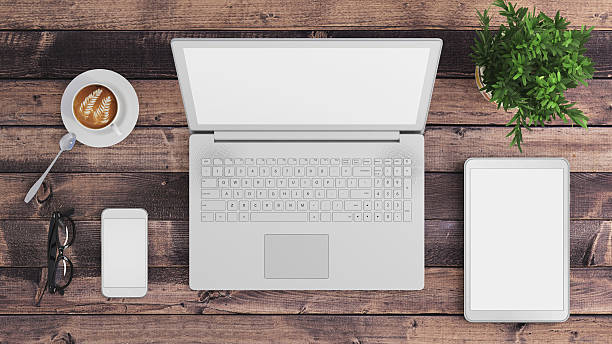 istock Knolling top view of a laptop 618849278