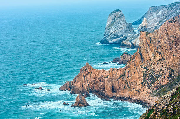 istock Atlantic coast view in cloudy weather, Portugal. 618851176