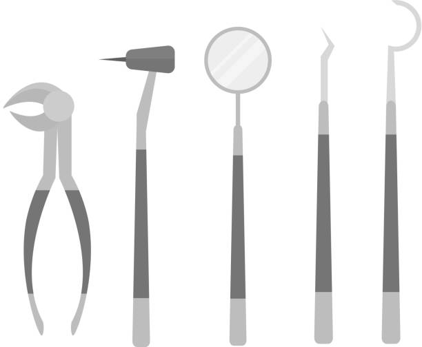 ベクトル歯科用機器 - dentist mirror orthodontist carver点のイラスト素材／クリップアート素材／マンガ素材／アイコン素材