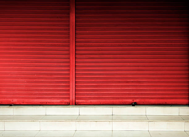 istock Corrugated metal sheet,Slide door ,Roller shutter texture 618854702
