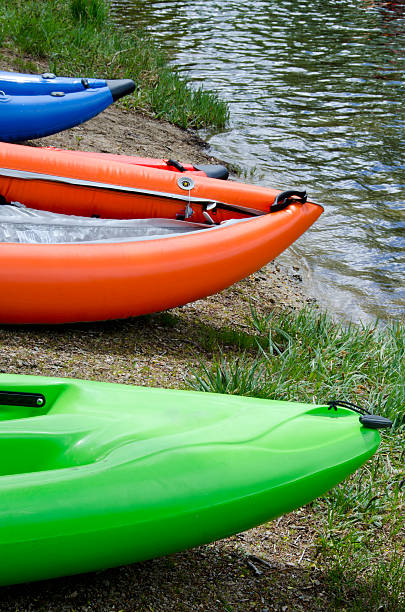 istock Inflatable Kayaks on a Lake 618855176