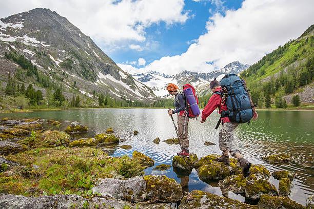 istock Hiker in Altai mountains, Russian Federation 618856138
