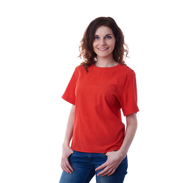 istock Smiling young woman over white isolated background 618856762