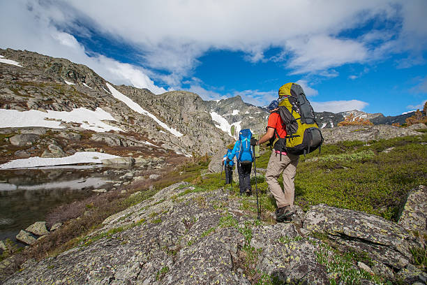 istock Hiker in Altai mountains, Russian Federation 618857920