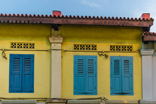 The wooden window of the colonial style house on Gulangyu island, Xiamen, China