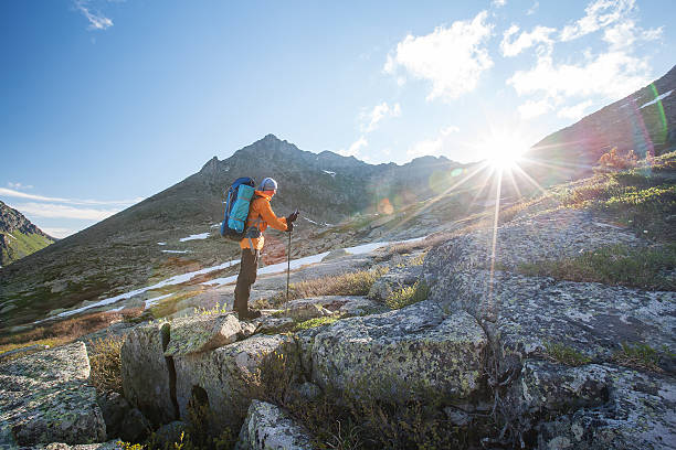 istock Hiker in Altai mountains, Russian Federation 618858814