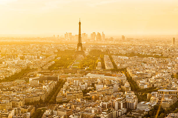 istock Aerial panoramic view of Paris with the Eiffel tower 618860374
